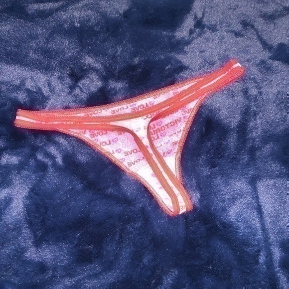 Vintage Pink Victoria’s Secret Mesh Valentine Love Thong Panty NWOT​ - Picture 5 of 7